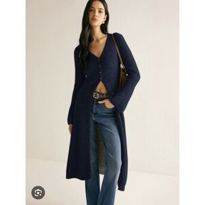 Commense Women's M Long Bell Sleeve Cardigan Button up Sweater Midi Dress V-neck